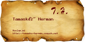 Tamaskó Herman névjegykártya